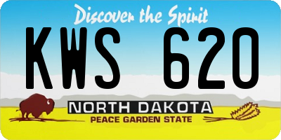 ND license plate KWS620
