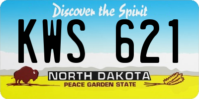 ND license plate KWS621