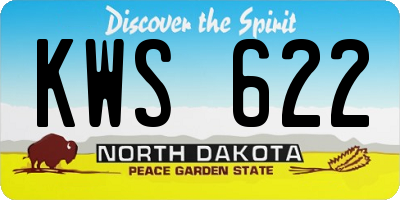 ND license plate KWS622