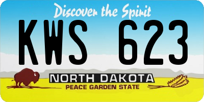 ND license plate KWS623