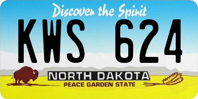 ND license plate KWS624