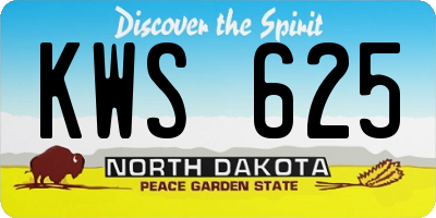ND license plate KWS625