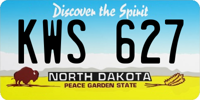ND license plate KWS627