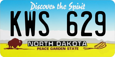 ND license plate KWS629