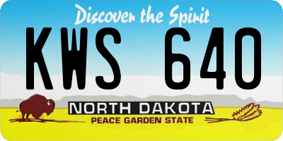 ND license plate KWS640