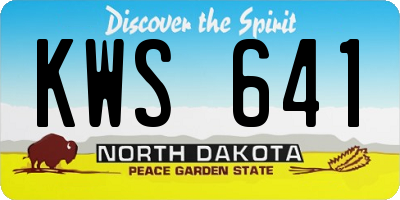 ND license plate KWS641