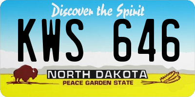ND license plate KWS646