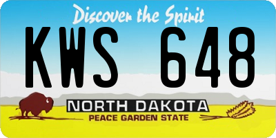 ND license plate KWS648