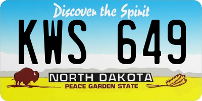 ND license plate KWS649
