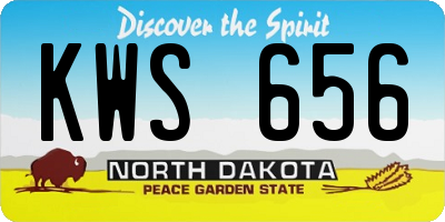 ND license plate KWS656