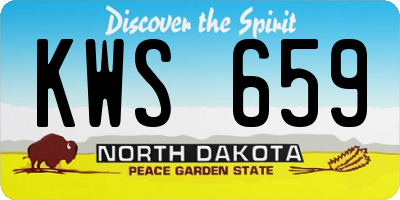 ND license plate KWS659