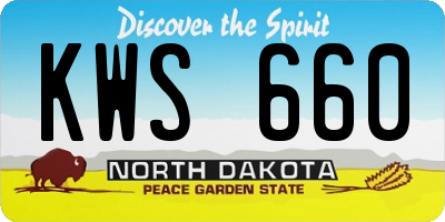 ND license plate KWS660