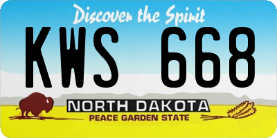 ND license plate KWS668