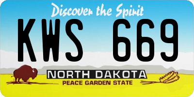 ND license plate KWS669