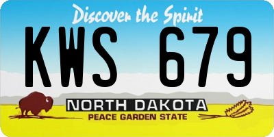 ND license plate KWS679