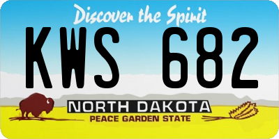 ND license plate KWS682