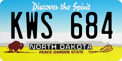 ND license plate KWS684