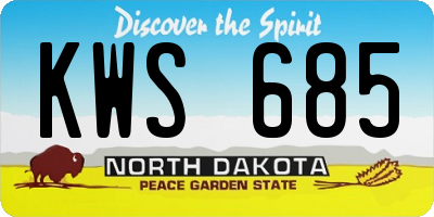 ND license plate KWS685
