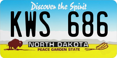 ND license plate KWS686