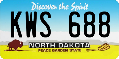 ND license plate KWS688