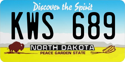 ND license plate KWS689