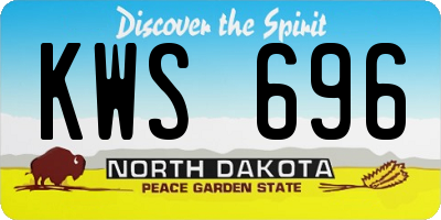 ND license plate KWS696