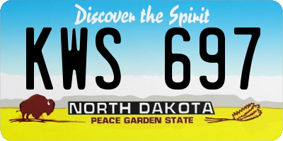 ND license plate KWS697