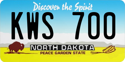 ND license plate KWS700