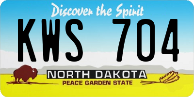 ND license plate KWS704