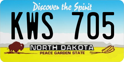 ND license plate KWS705
