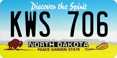 ND license plate KWS706