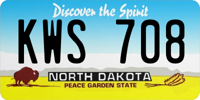 ND license plate KWS708
