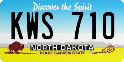 ND license plate KWS710