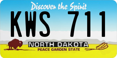 ND license plate KWS711