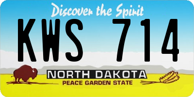 ND license plate KWS714
