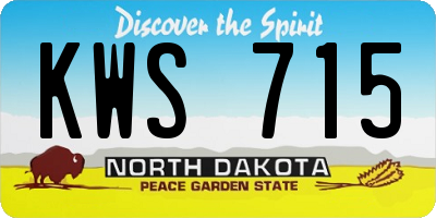 ND license plate KWS715