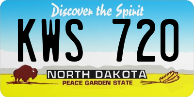 ND license plate KWS720