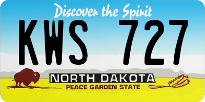ND license plate KWS727