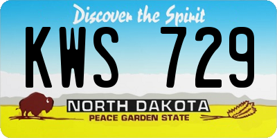 ND license plate KWS729
