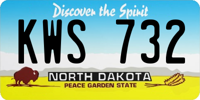 ND license plate KWS732