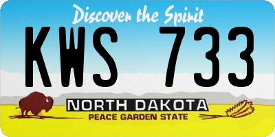 ND license plate KWS733