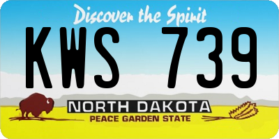 ND license plate KWS739