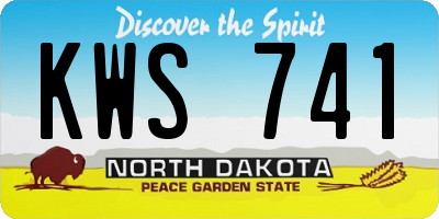 ND license plate KWS741