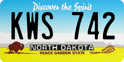 ND license plate KWS742