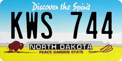 ND license plate KWS744