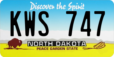 ND license plate KWS747