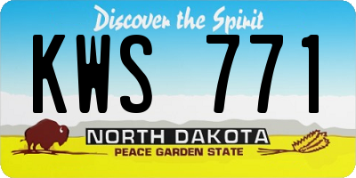 ND license plate KWS771