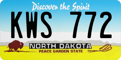 ND license plate KWS772