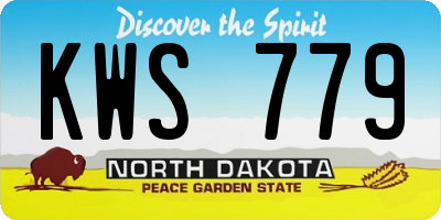 ND license plate KWS779