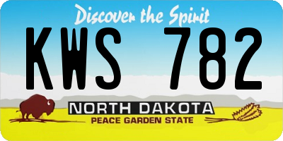 ND license plate KWS782